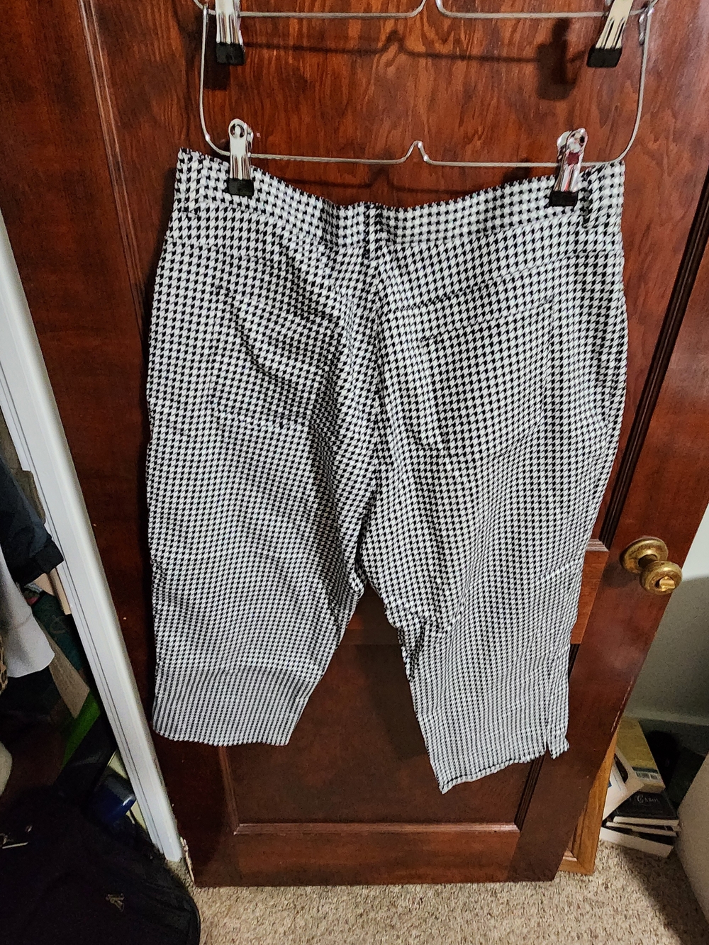 Lauren Ralph Lauren Houndstooth Crop Pants Black White Size 16 NWOT - Picture 4 of 7